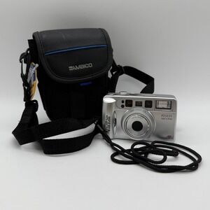 Vivitar PZ3115 Date-A-Print 35mm Film Camera Silver 38-115mm Zoom Case TESTED